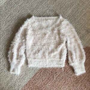 Japan quiet elegance: Rare Ray Cassin Women's S light pink, v-neck fuzzy sweater